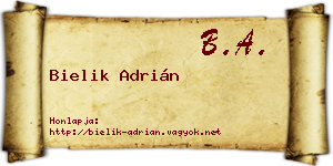 Bielik Adrián névjegykártya
